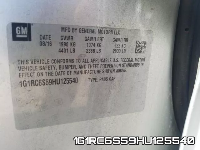 1G1RC6S59HU125540 фото 2