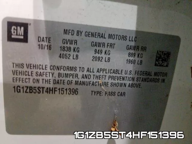 1G1ZB5ST4HF151396 фото 2