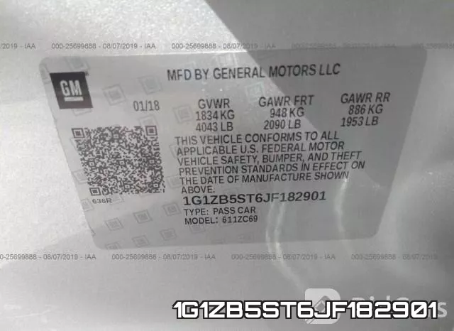 1G1ZB5ST6JF182901 фото 10