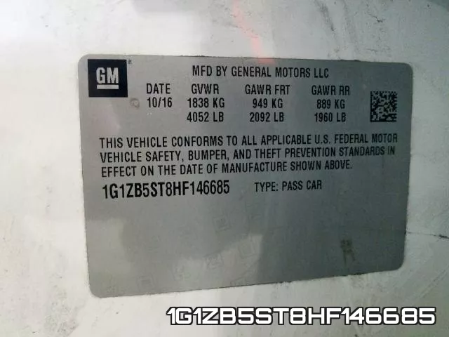 1G1ZB5ST8HF146685 фото 2