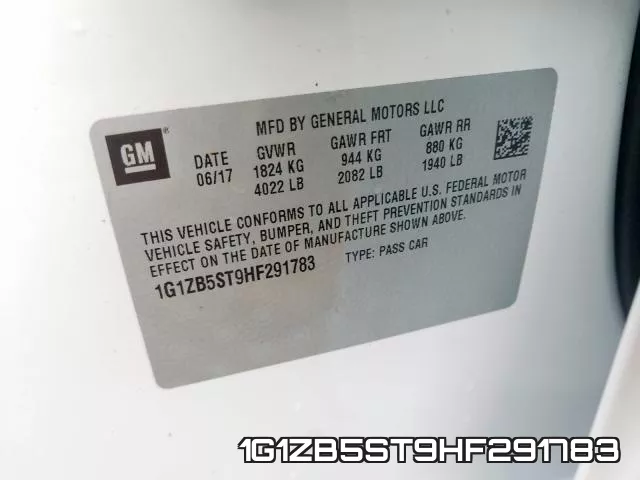 1G1ZB5ST9HF291783 фото 2
