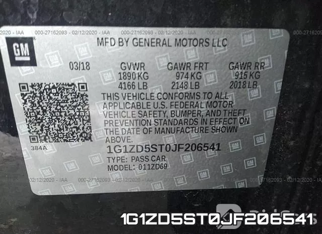 1G1ZD5ST0JF206541 фото 10
