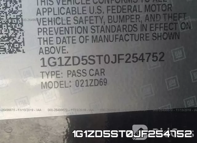 1G1ZD5ST0JF254752 фото 10
