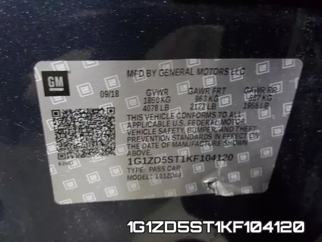 1G1ZD5ST1KF104120 фото 2