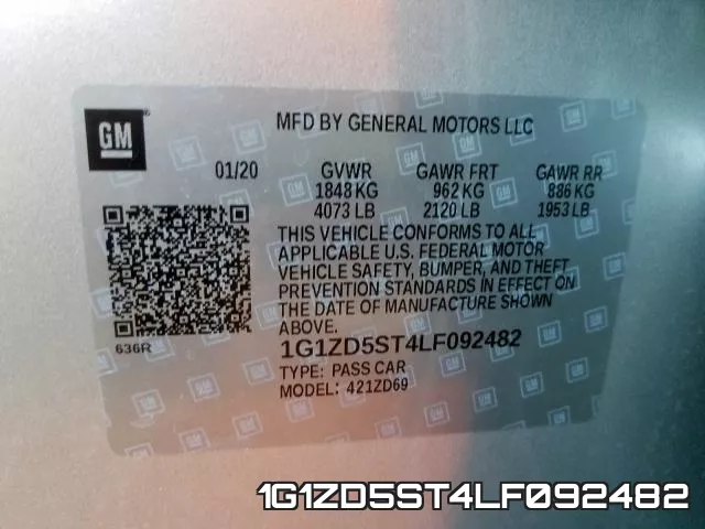 1G1ZD5ST4LF092482 фото 2