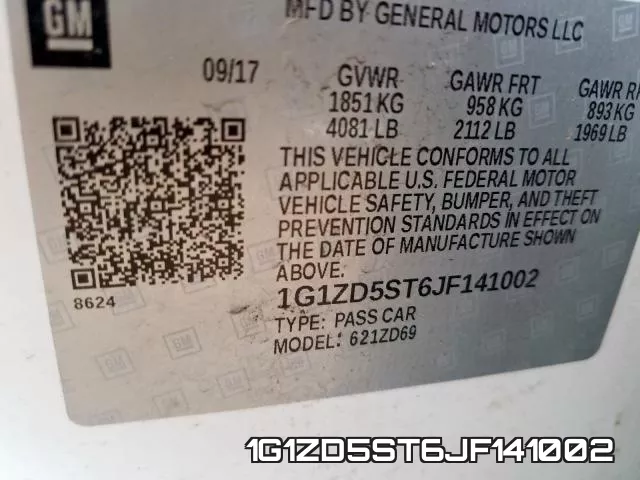 1G1ZD5ST6JF141002 фото 2