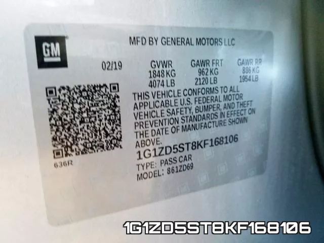 1G1ZD5ST8KF168106 фото 2