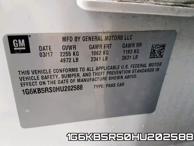 1G6KB5RS0HU202588 фото 2
