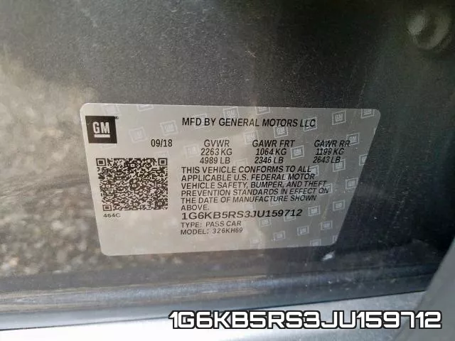 1G6KB5RS3JU159712 фото 2