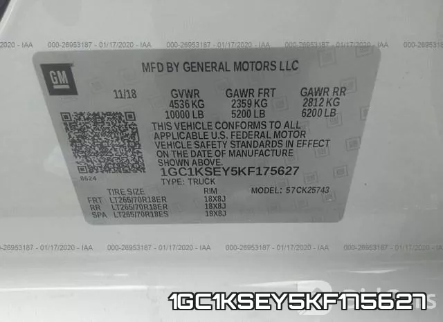 1GC1KSEY5KF175627 фото 10