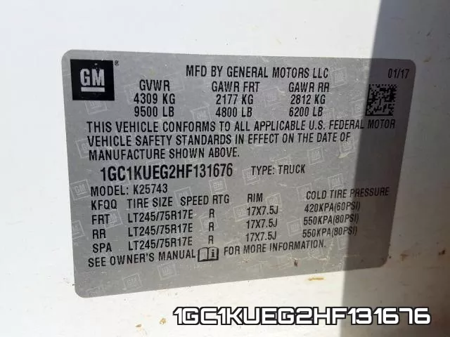 1GC1KUEG2HF131676 фото 2