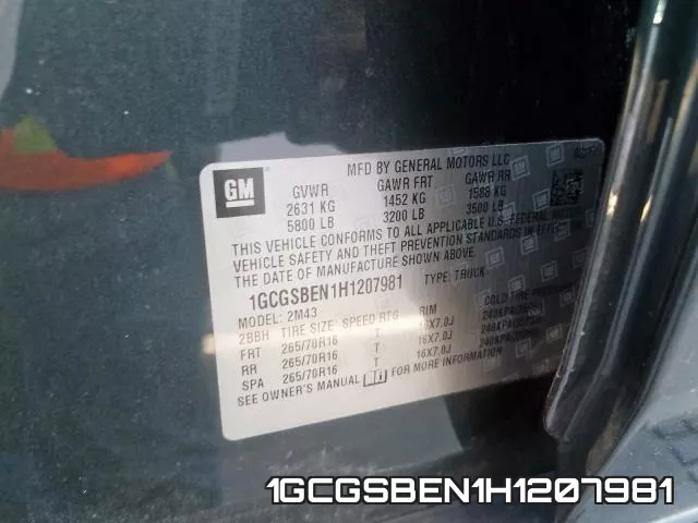 1GCGSBEN1H1207981 фото 2