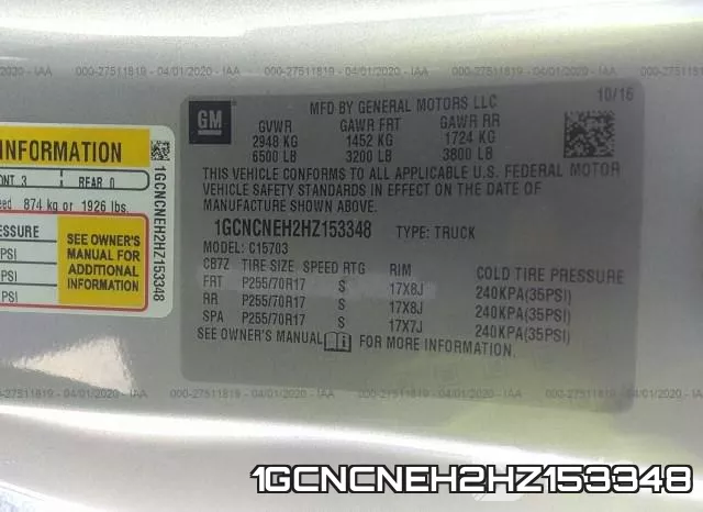 1GCNCNEH2HZ153348 фото 10
