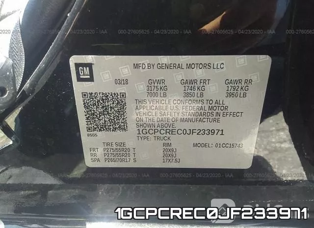 1GCPCREC0JF233971 фото 10