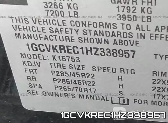 1GCVKREC1HZ338957 фото 10