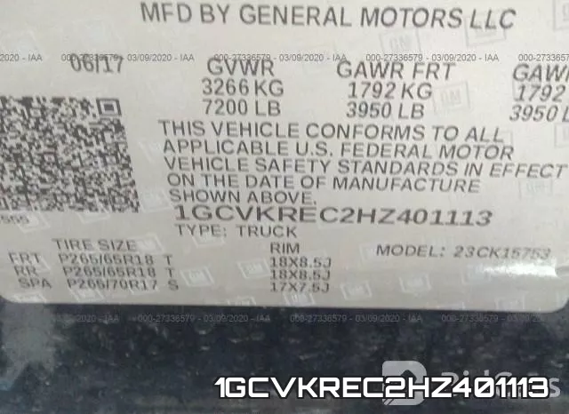 1GCVKREC2HZ401113 фото 10