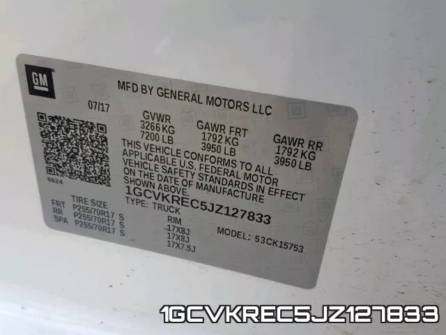 1GCVKREC5JZ127833 фото 2