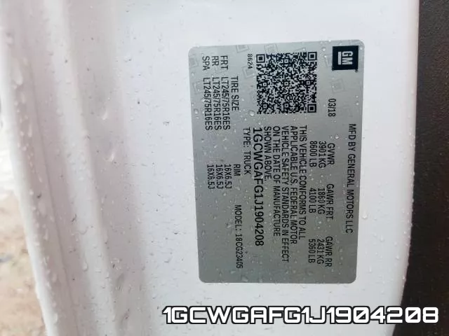 1GCWGAFG1J1904208 фото 2