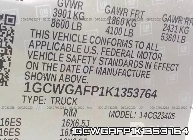 1GCWGAFP1K1353764 фото 10