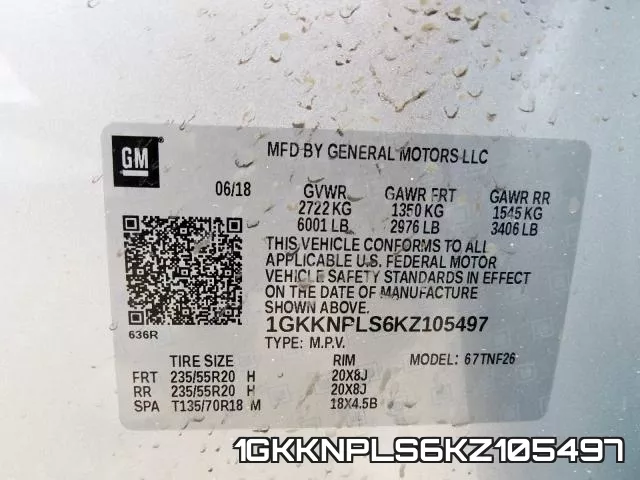 1GKKNPLS6KZ105497 фото 2