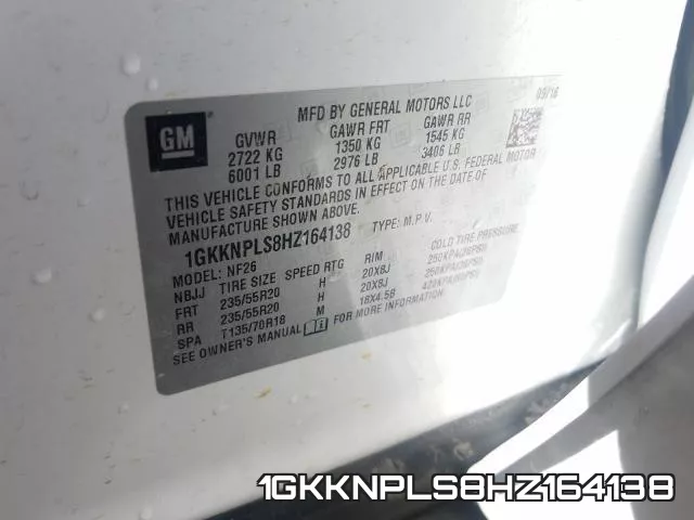 1GKKNPLS8HZ164138 фото 2