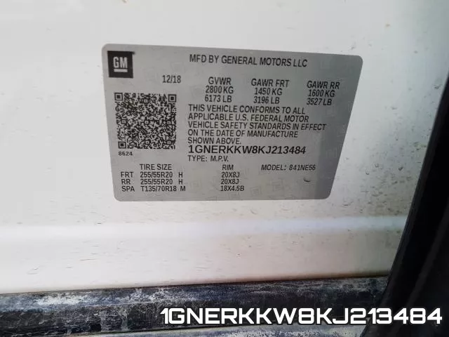 1GNERKKW8KJ213484 фото 2