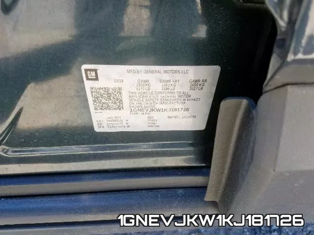 1GNEVJKW1KJ181726 фото 2
