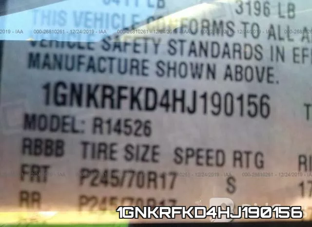 1GNKRFKD4HJ190156 фото 10