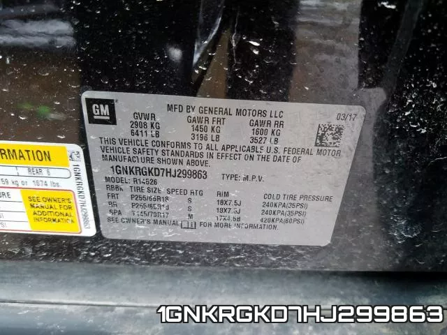1GNKRGKD7HJ299863 фото 2