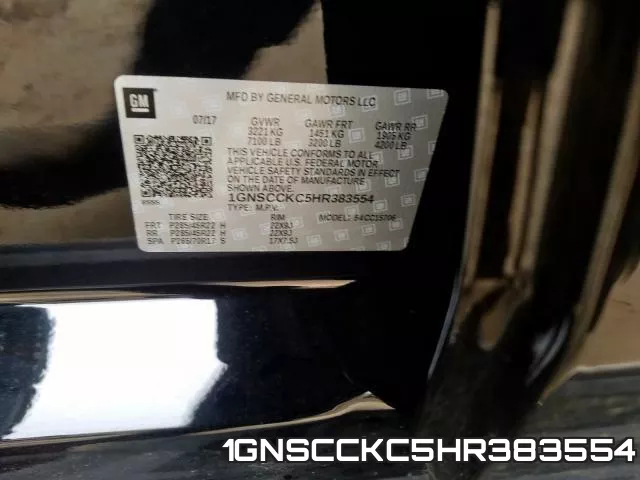 1GNSCCKC5HR383554 фото 2