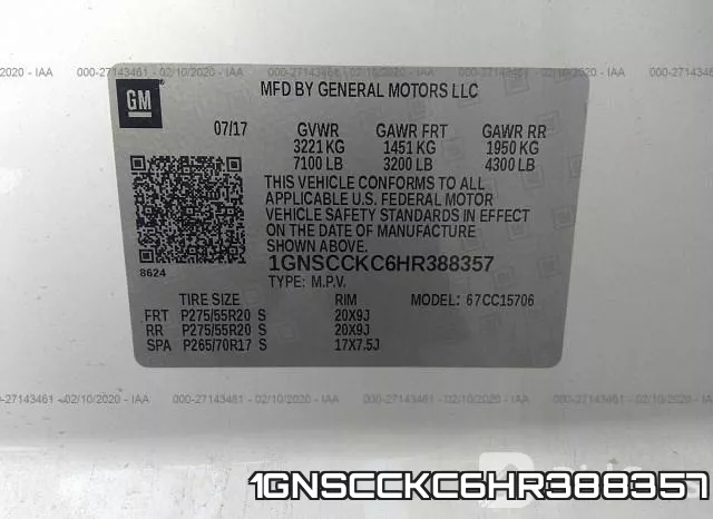 1GNSCCKC6HR388357 фото 10