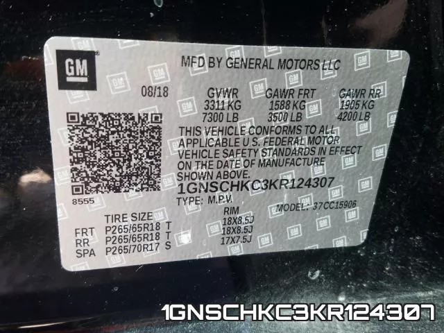 1GNSCHKC3KR124307 фото 2
