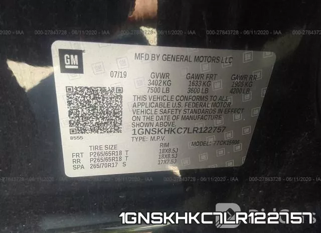 1GNSKHKC7LR122757 фото 10