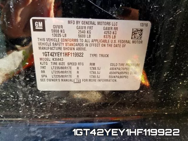 1GT42YEY1HF119922 фото 2