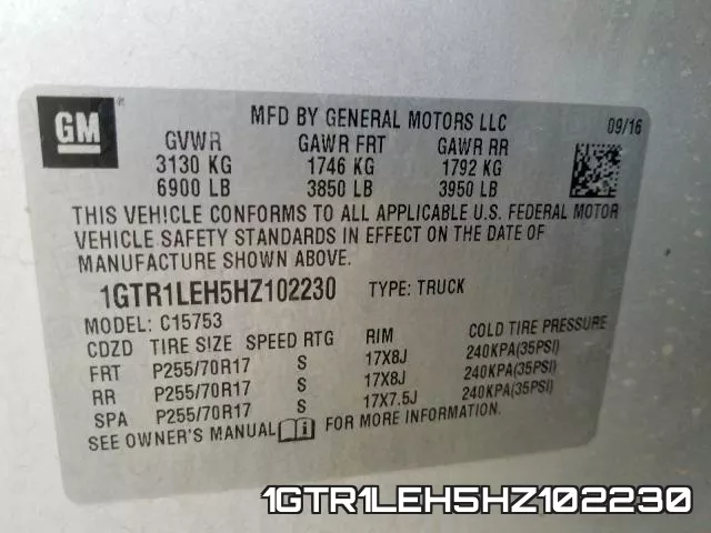 1GTR1LEH5HZ102230 фото 2