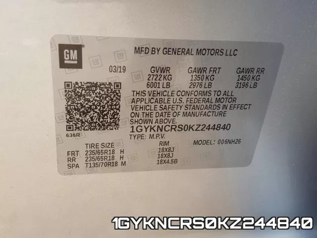 1GYKNCRS0KZ244840 фото 2
