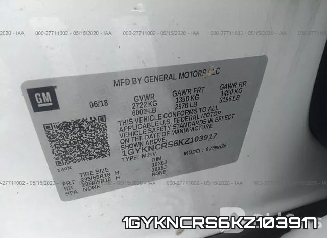 1GYKNCRS6KZ103917 фото 10