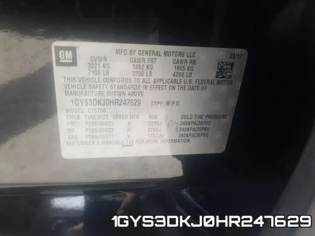 1GYS3DKJ0HR247629 фото 2