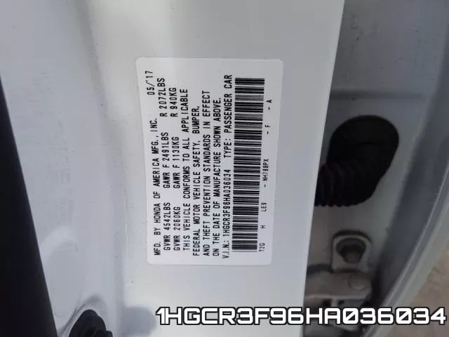 1HGCR3F96HA036034 фото 2