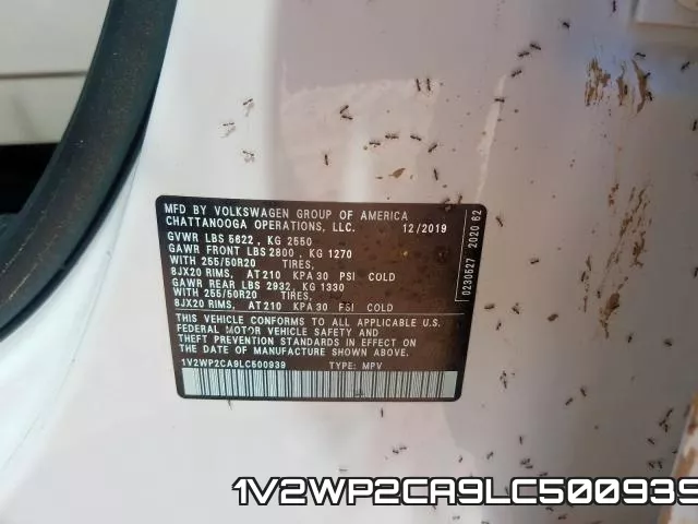 1V2WP2CA9LC500939 фото 2