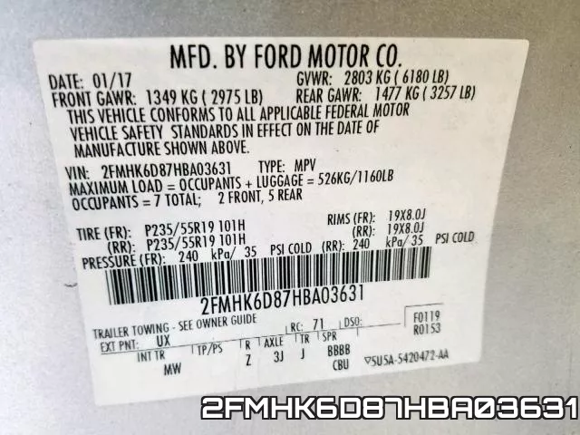 2FMHK6D87HBA03631 фото 2