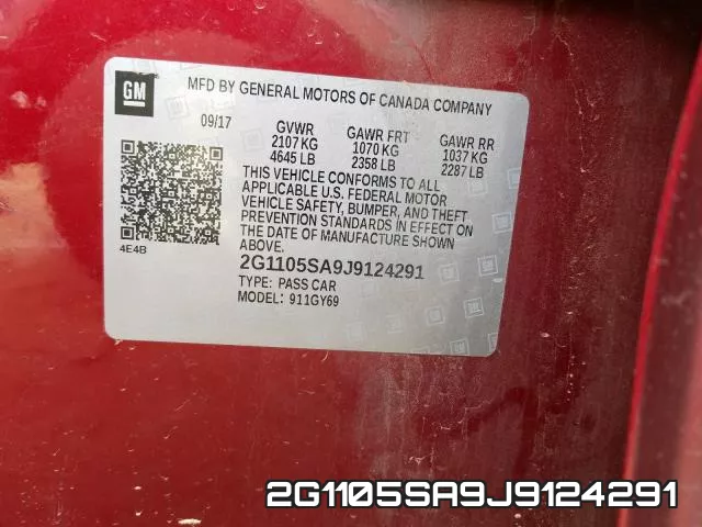 2G1105SA9J9124291 фото 2