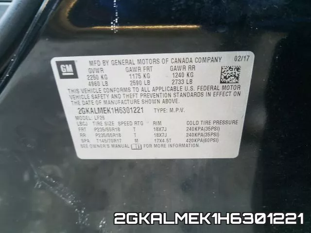 2GKALMEK1H6301221 фото 2