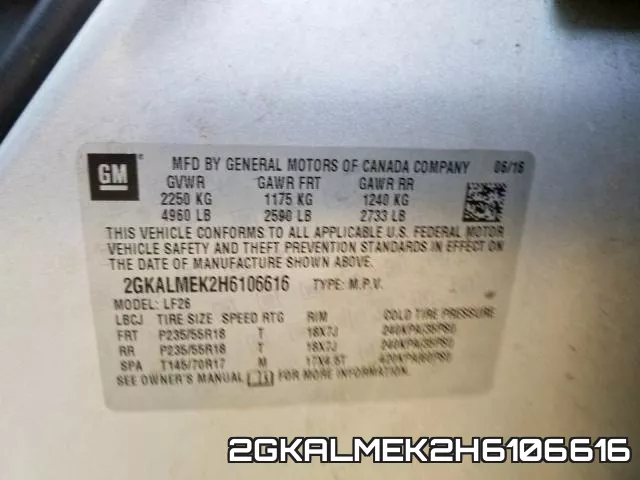 2GKALMEK2H6106616 фото 2