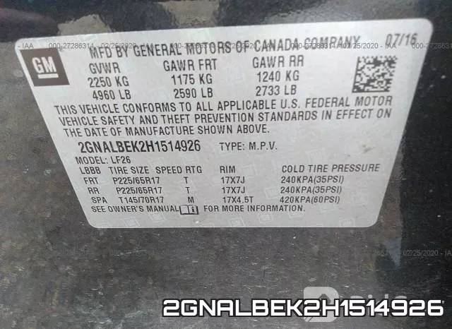 2GNALBEK2H1514926 фото 10