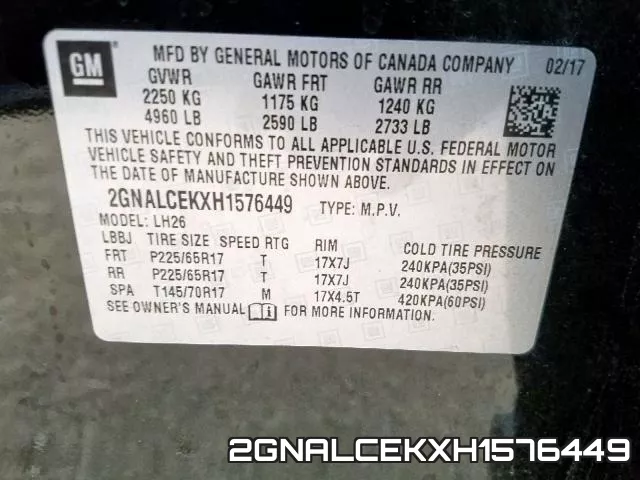 2GNALCEKXH1576449 фото 2