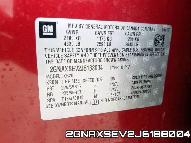 2GNAXSEV2J6188004 фото 2