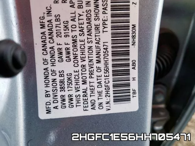 2HGFC1E56HH705471 фото 2