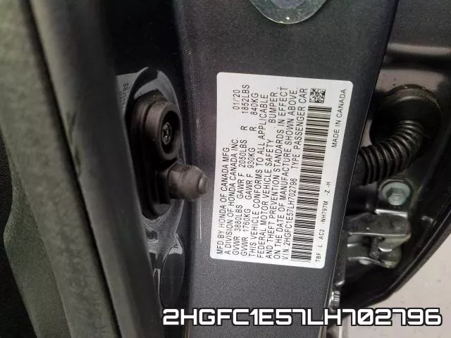 2HGFC1E57LH702796 фото 2