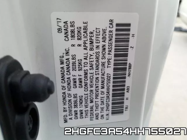 2HGFC3A54HH755027 фото 2